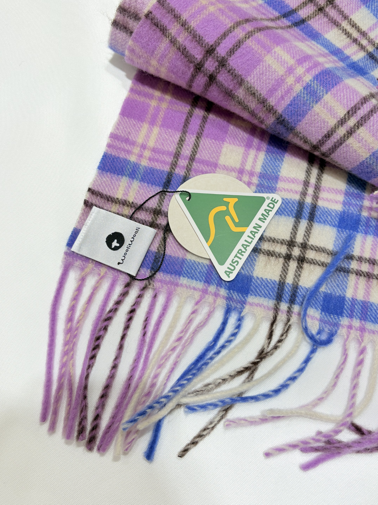 ARDWICK Australia Made Merino Wool Scarf | Purple Scotland Check