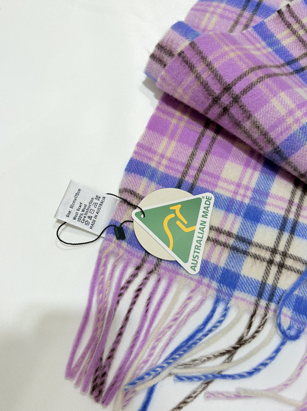 ARDWICK Australia Made Merino Wool Scarf | Purple Scotland Check