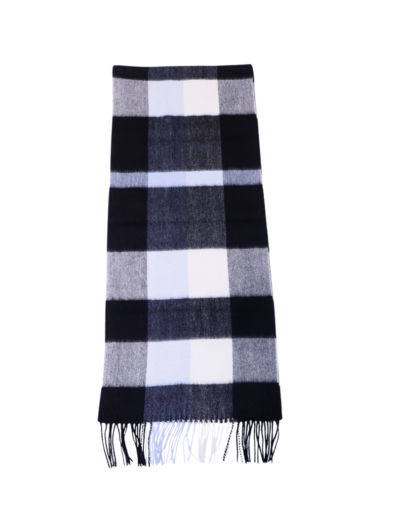 Australia Made Merino Wool Scarf | Tartan Scarf  - Sky Blue Plaid