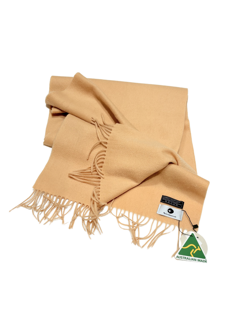 Australia Made Merino Wool Alpaca Scarf | light brown caramel