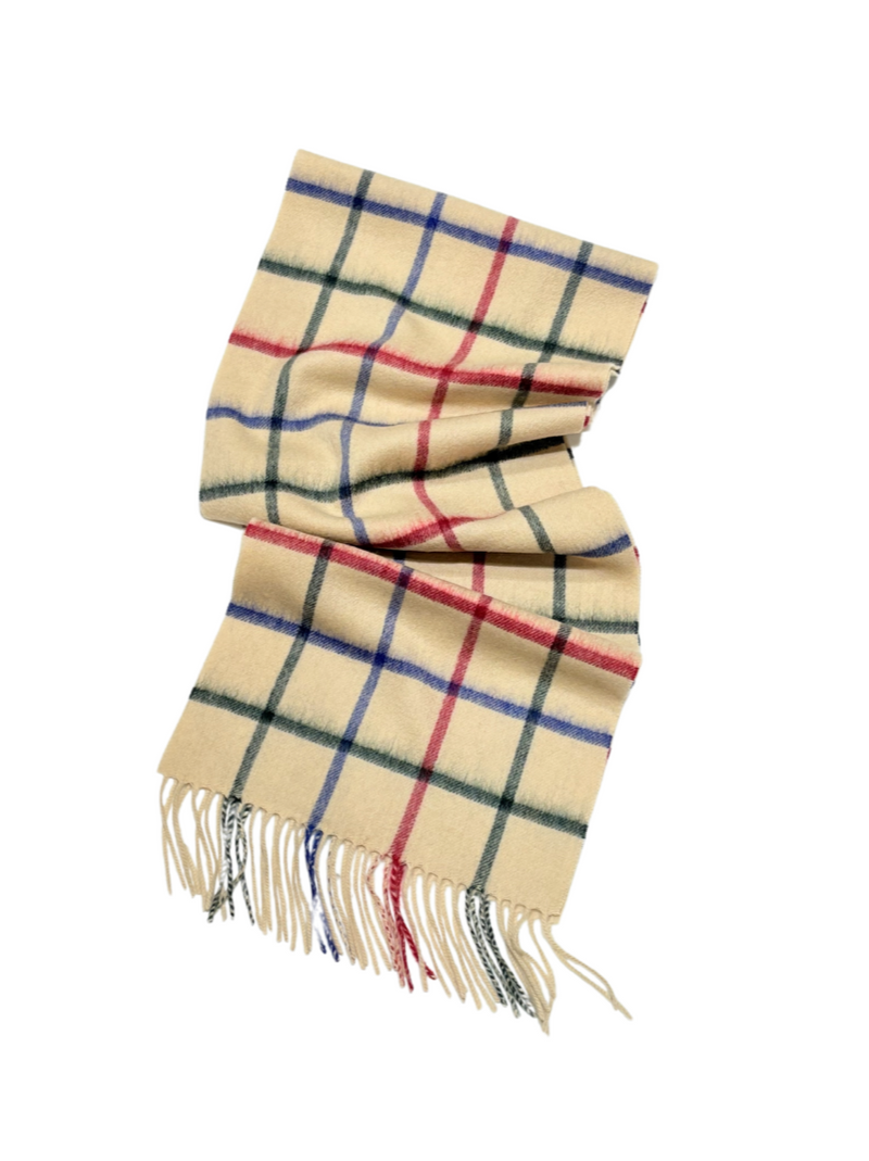 ARDWICK Australia Made Merino Wool Scarf | Tartan Scarf - Beige Plaid