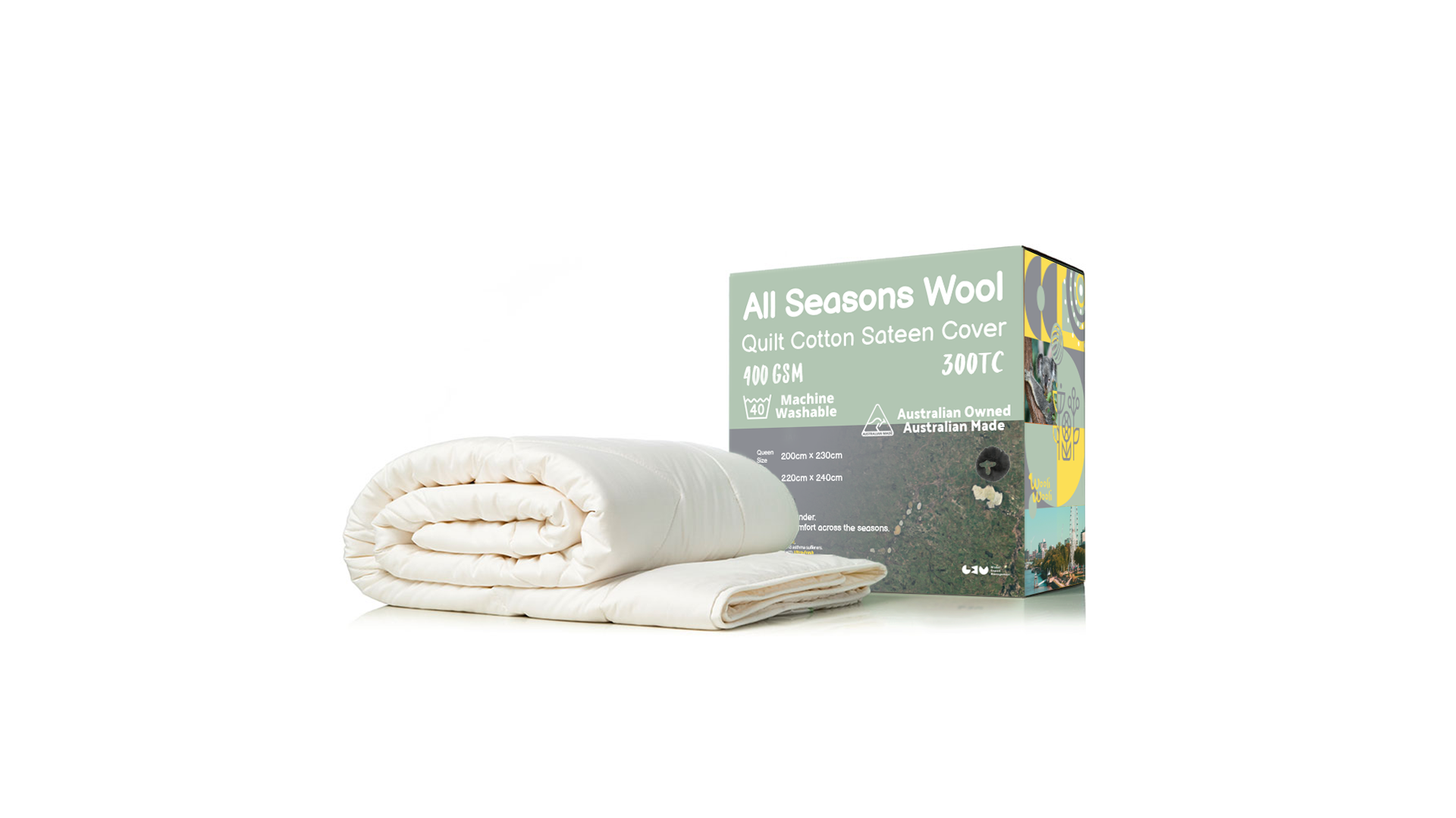 WooliWooli-Australian Pure Wool ALL SEASON Quilt---KING