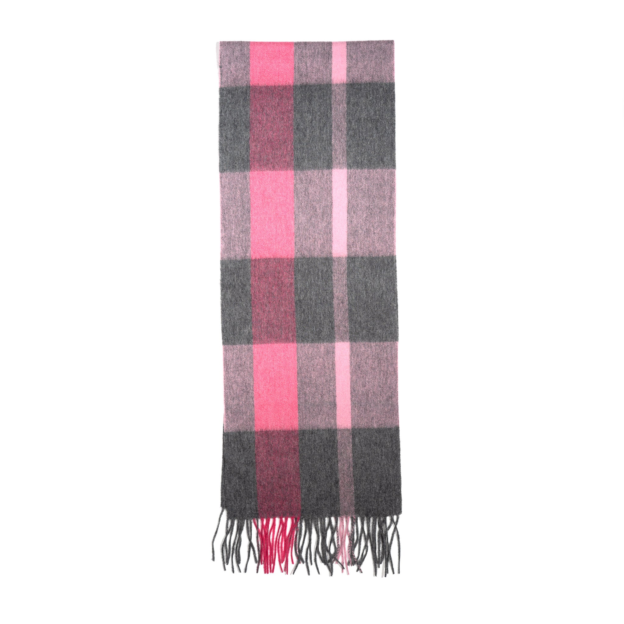 Australia Made Merino Wool Scarf | Tartan Scarf  - Watermelon Pink Plaid Scarf