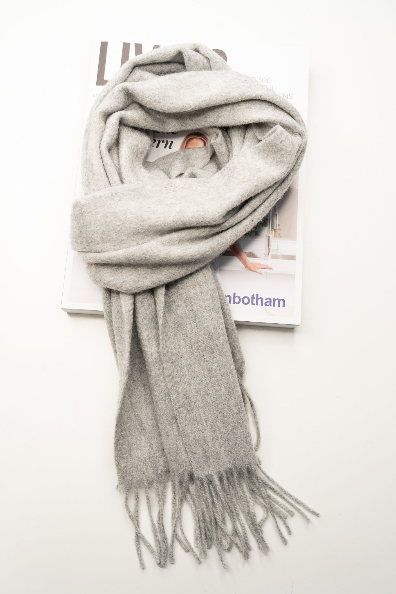 Australia Made Alpaca Scarf | White Smoke Grey Scarf