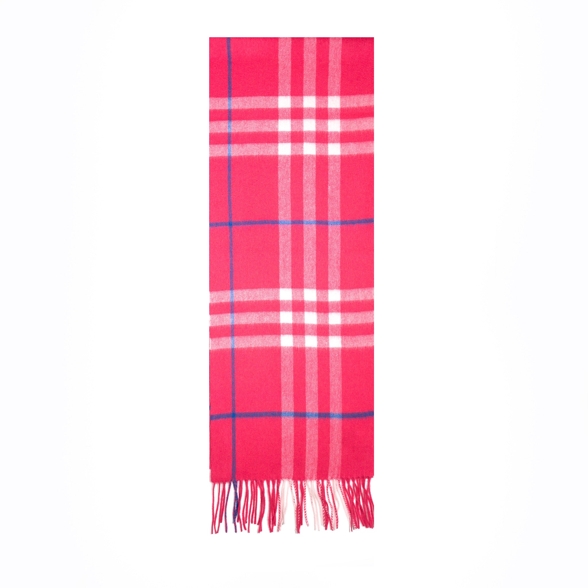 Australia Made Merino Wool Scarf | Tartan Scarf  - Strawberry Pink Scarf