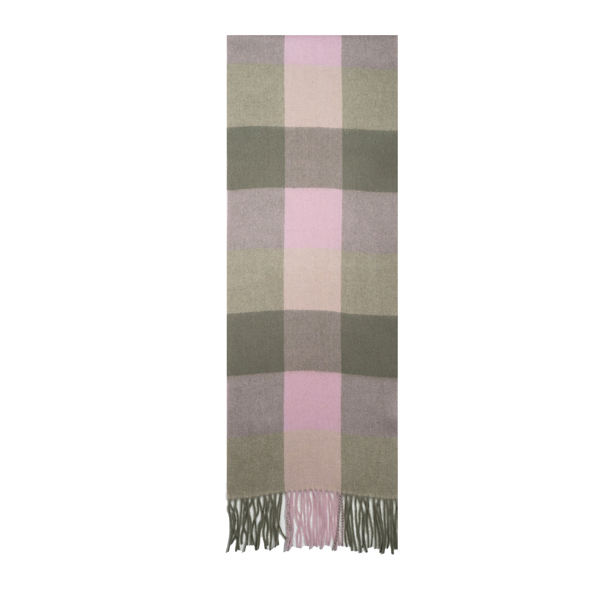 Australia Made Merino Wool Alpaca Scarf | Tartan Scarf  - Piglet Pink Plaid Scarf