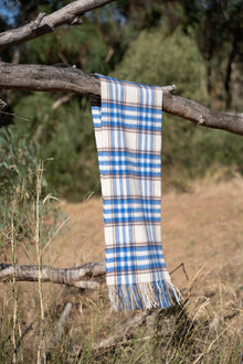 Australia Made Merino Wool Scarf | Tartan Scarf  - Cornflower Blue Thompson Scarf