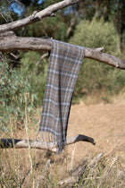 Australia Made Merino Wool Scarf | Tartan Scarf - Brushed Grey Stewart Scarf