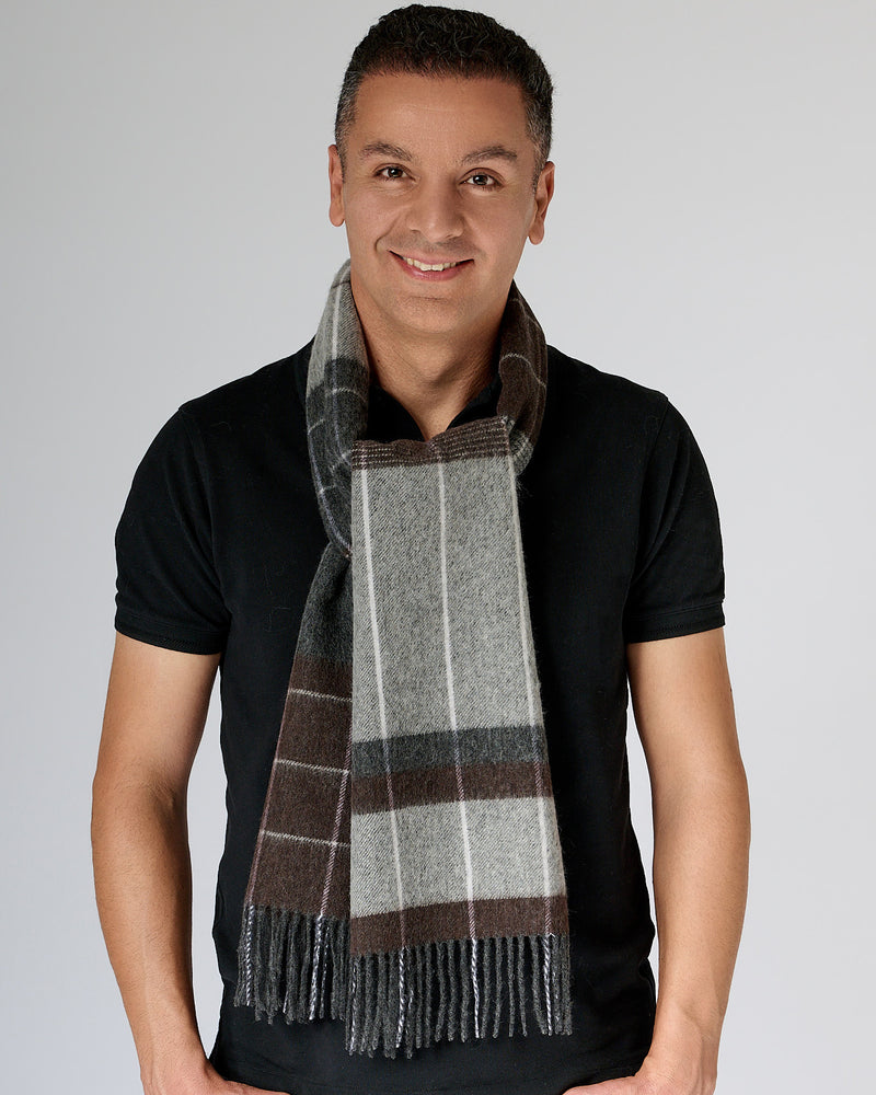 Australia Made Merino Wool Scarf | Plaid Scarf - Coco Brownie