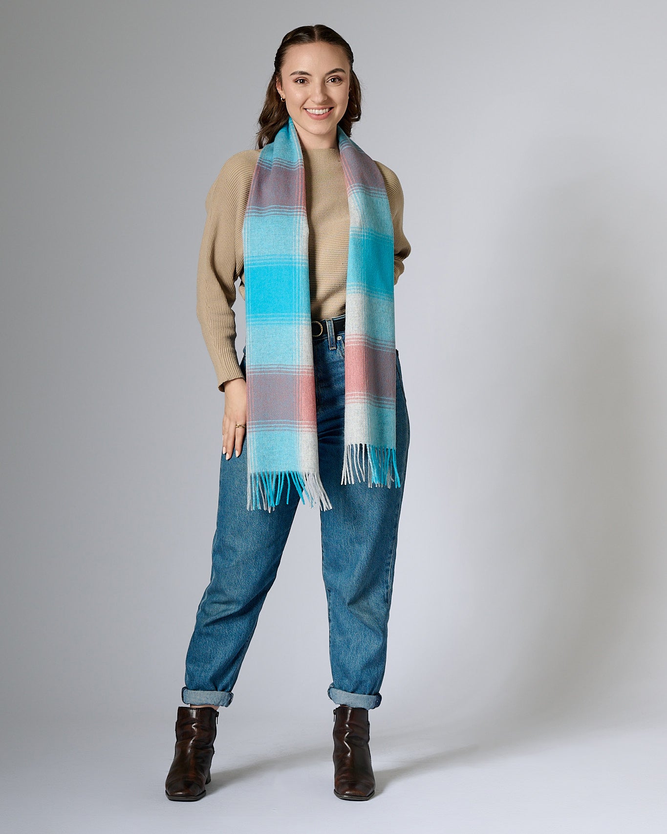 Australia Made Merino Wool Scarf｜Plaid Scarf - Coral Coast