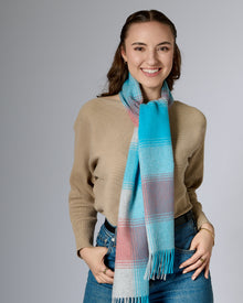 Australia Made Merino Wool Scarf｜Plaid Scarf - Coral Coast