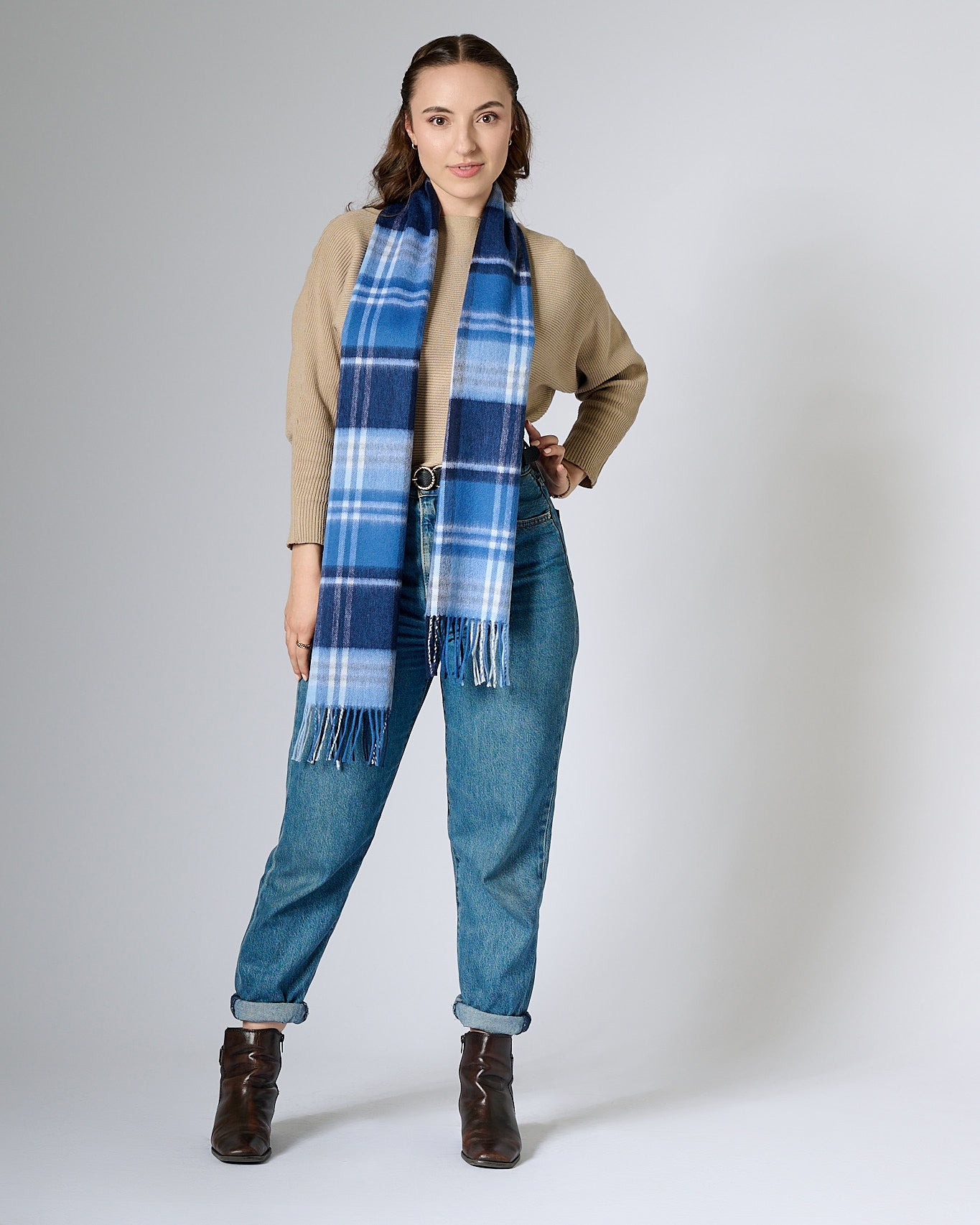 Australian Made Merino Wool Scarf | Tartan Scarf - Geographe Bay, WA