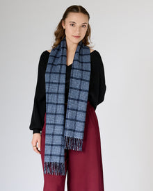 Australia Made Merino Wool Scarf｜Pin Check Navy