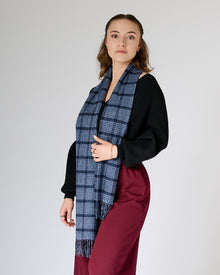 Australia Made Merino Wool Scarf｜Pin Check Navy