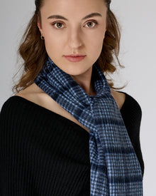 Australia Made Merino Wool Scarf｜Pin Check Navy